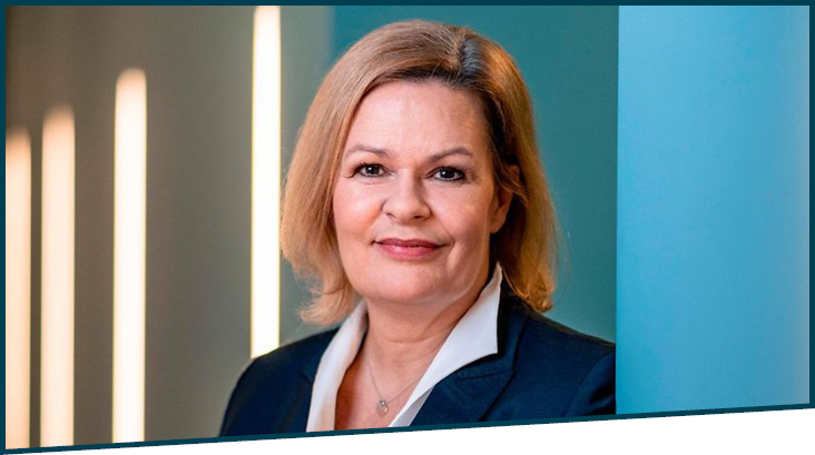 Portraitfoto von Nancy Faeser, Bundesministerin des Innern und für Heimat. Bildquelle: Peter Jülich | BMI Portraitfoto von Nancy Faeser, Bundesministerin des Innern und für Heimat. Bildquelle: Peter Jülich | BMI