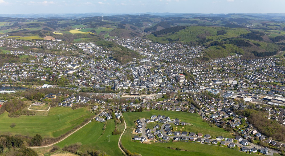 The city Olpe from above.